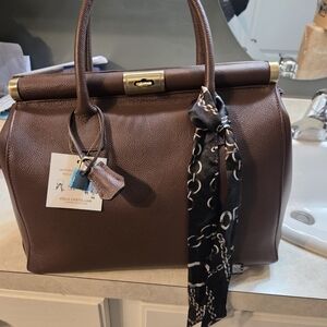 Viola Castellani Brown Leather Handbag